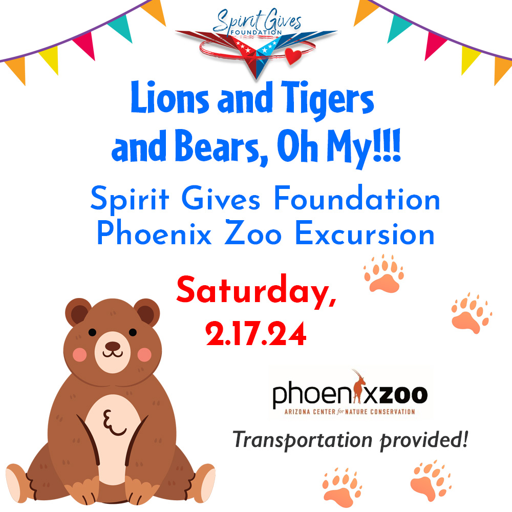 Spirit Gives Foundation Phoenix Zoo Excursion, Saturday, 2/17/24